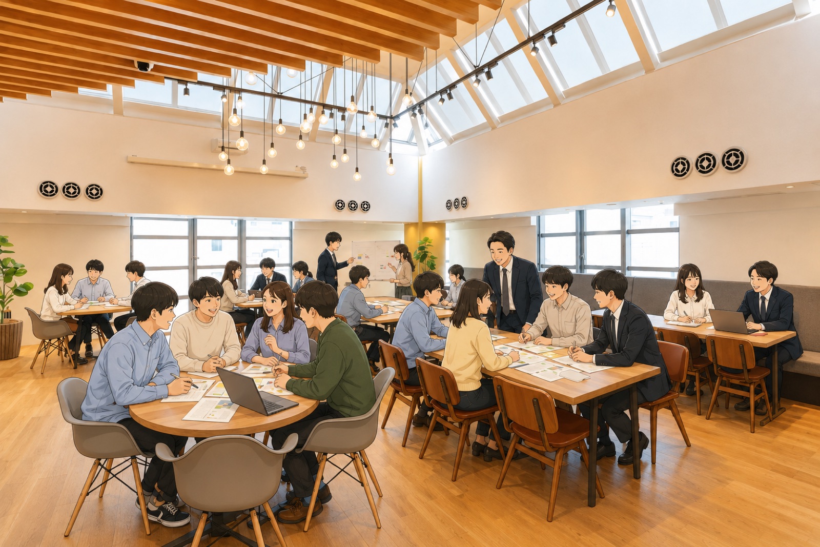 VVV Station 東北大学店での講義・チームワークの様子